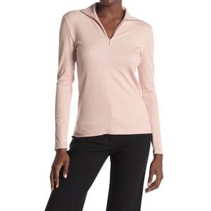 NEW T TAHARI Long Sleeve Mock Neck Ribbed Top XS